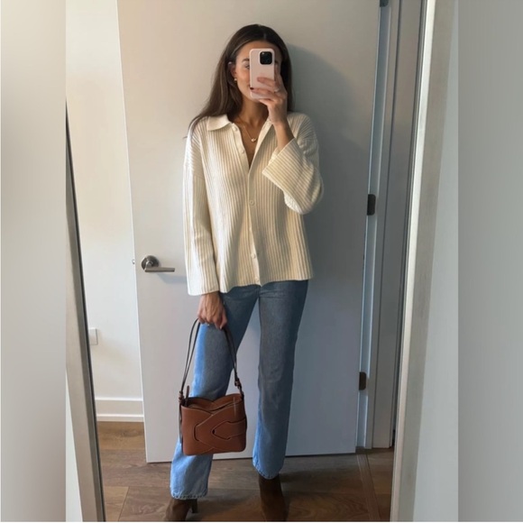 Reformation Fantino Cashmere Collared Cardigan S - Picture 9 of 12